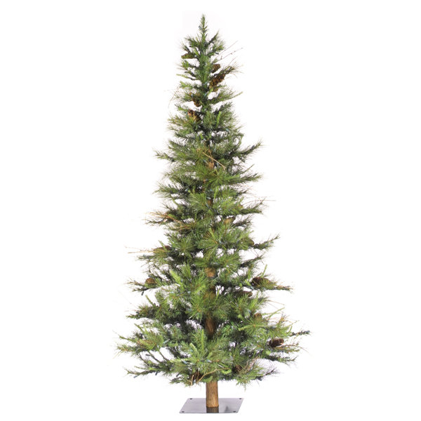 Vickerman Ashland Wood Trunk Tree with Tips An 6' Green Fir Artificial